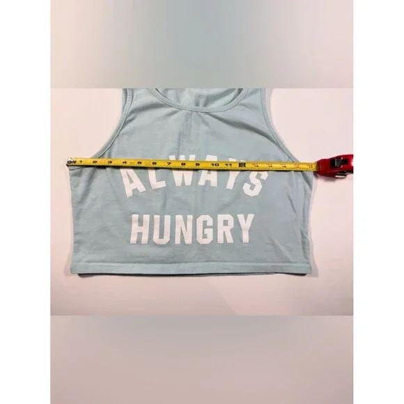 Light Blue 'Always Hungry' Cropped Top - Picture 2 of 5